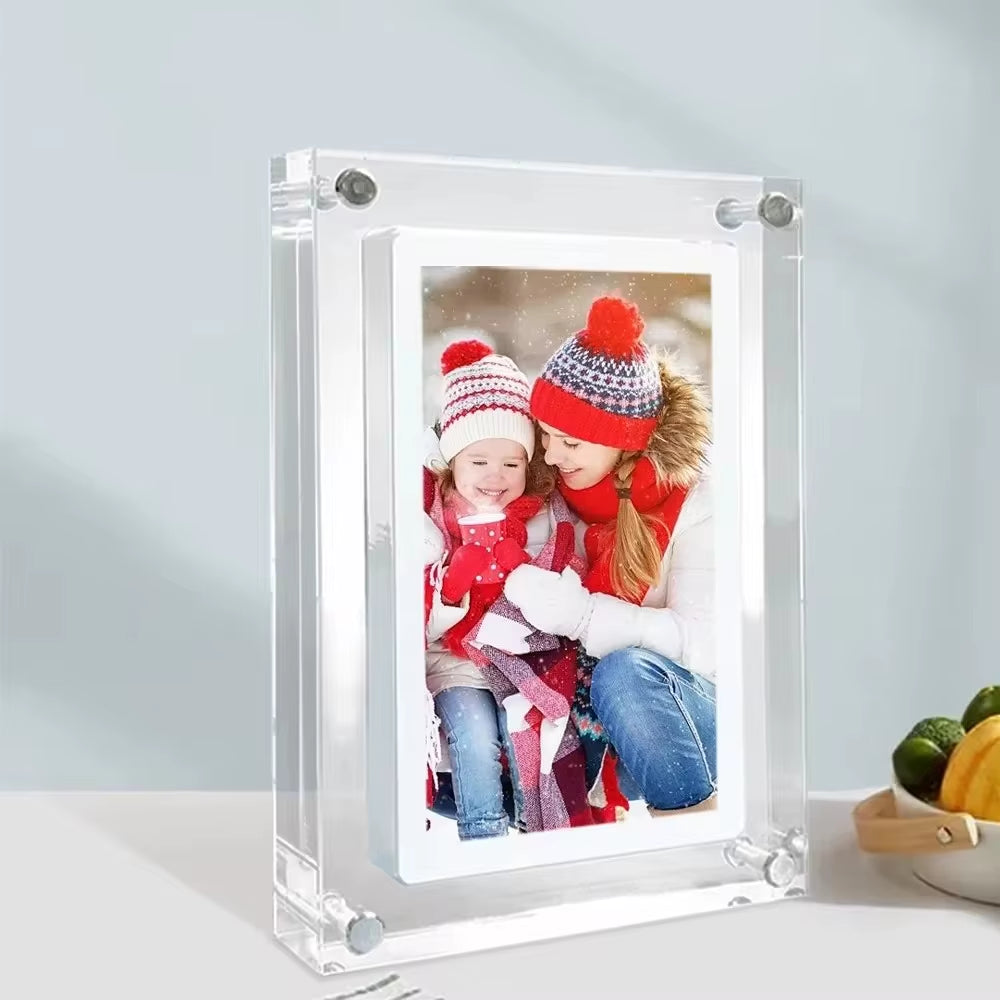 Acrylic Digital Photo Frame 5/7 Inch 1000Mah Automatically Rotate Display IPS Screen 2G Memory Battery Gravity Induction